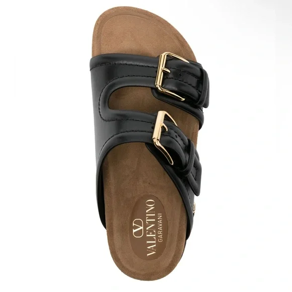 ❗️SOLD❗️Valentino Garavani Fussfriend double-strap leather slides buckle sandals - Picture 4 of 10